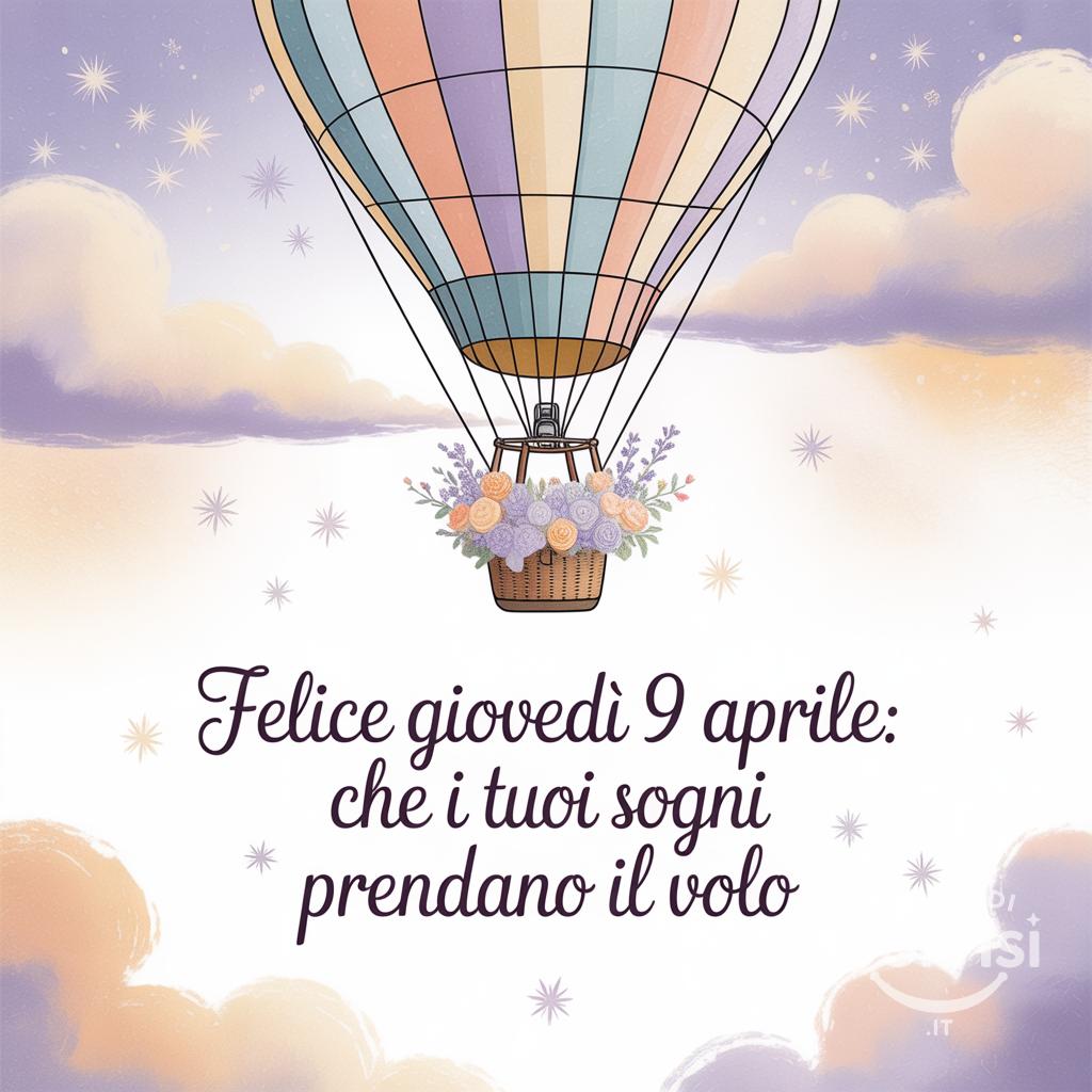 Felice Giovedì 9 Aprile: che i tuoi sogni prendano il volo.