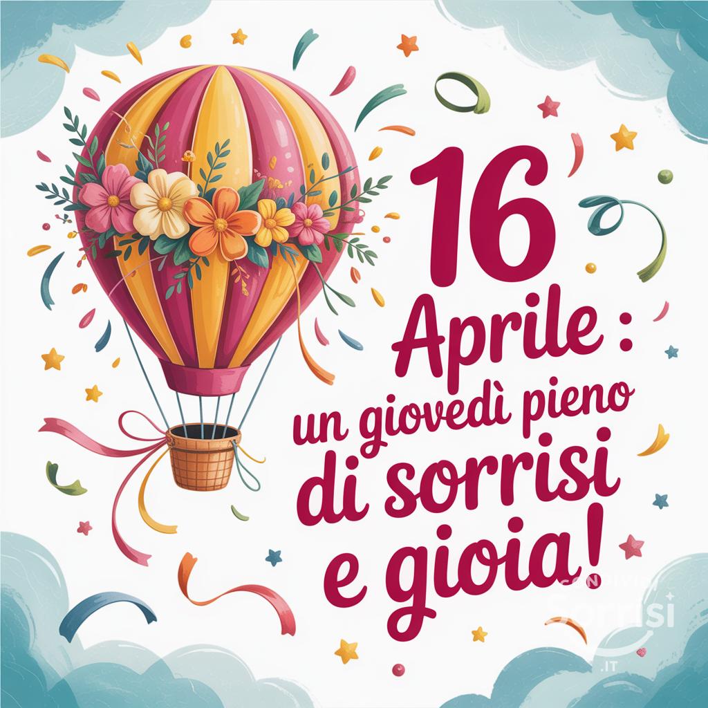 16 aprile : un giovedì pieno di sorrisi e gioia!