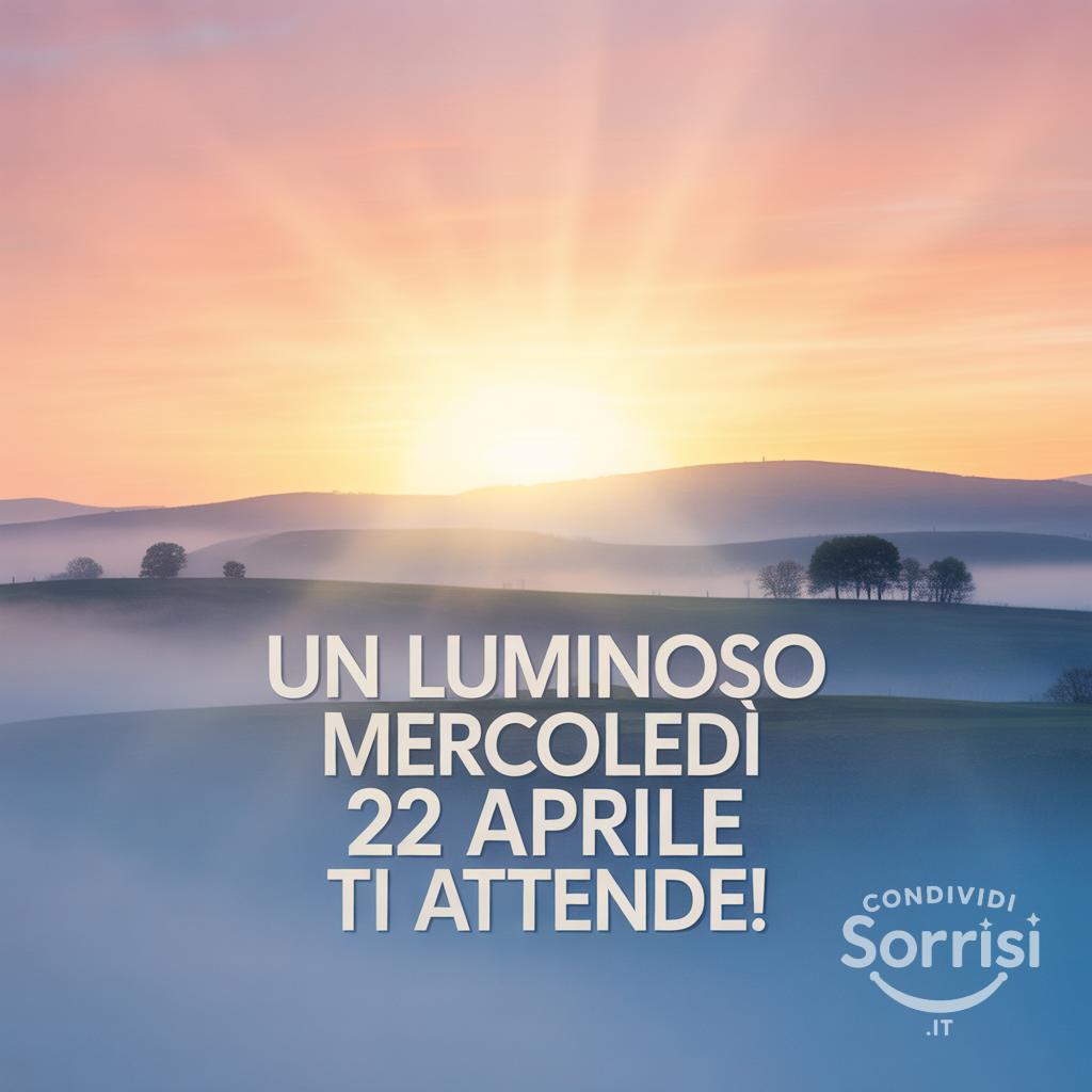 Un luminoso mercoledì 22 aprile  ti attende!