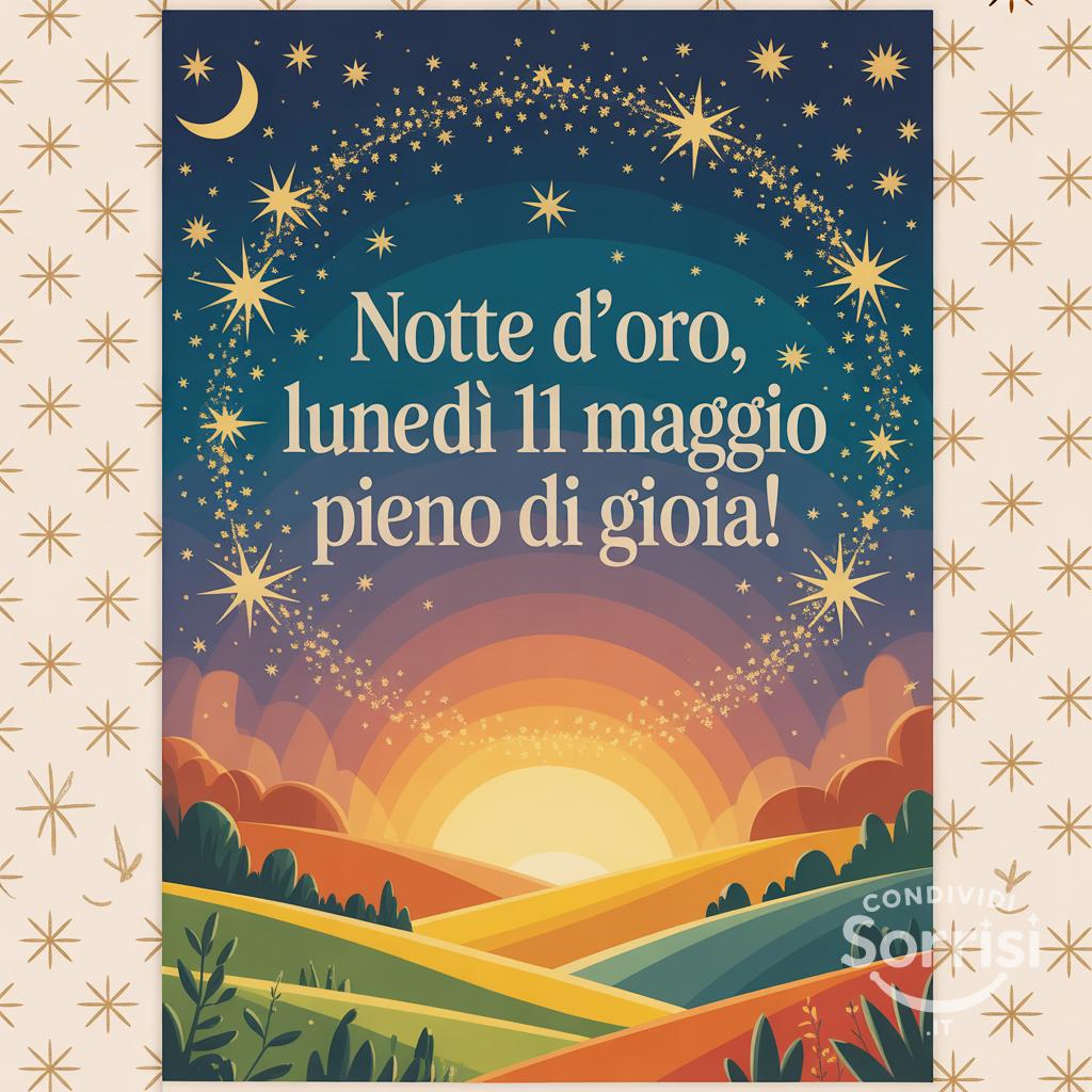 Notte d'oro, lunedì 11 maggio  pieno di gioia!