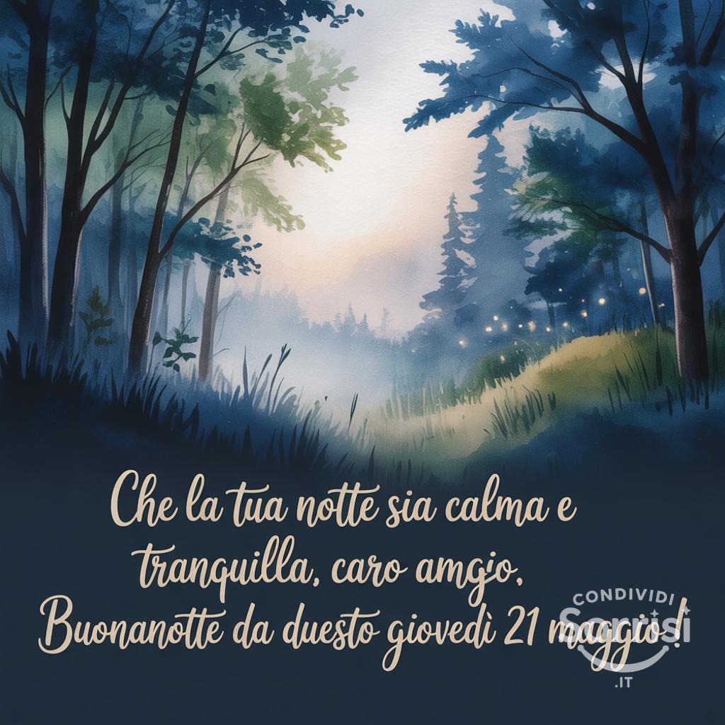 Che la tua notte sia calma e tranquilla, caro amico. Buonanotte da questo giovedì 21 maggio !