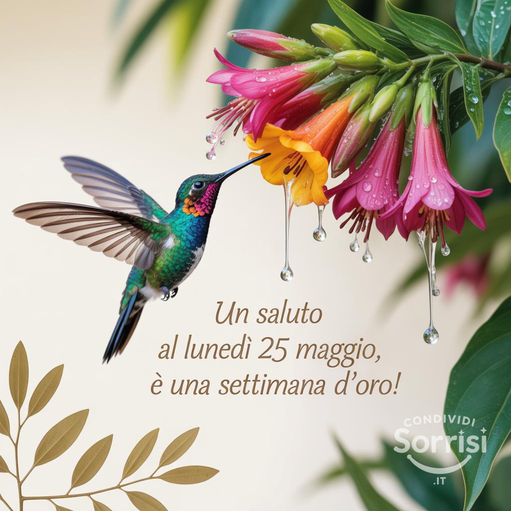 Un saluto al lunedì 25 Maggio, e una settimana d'oro!