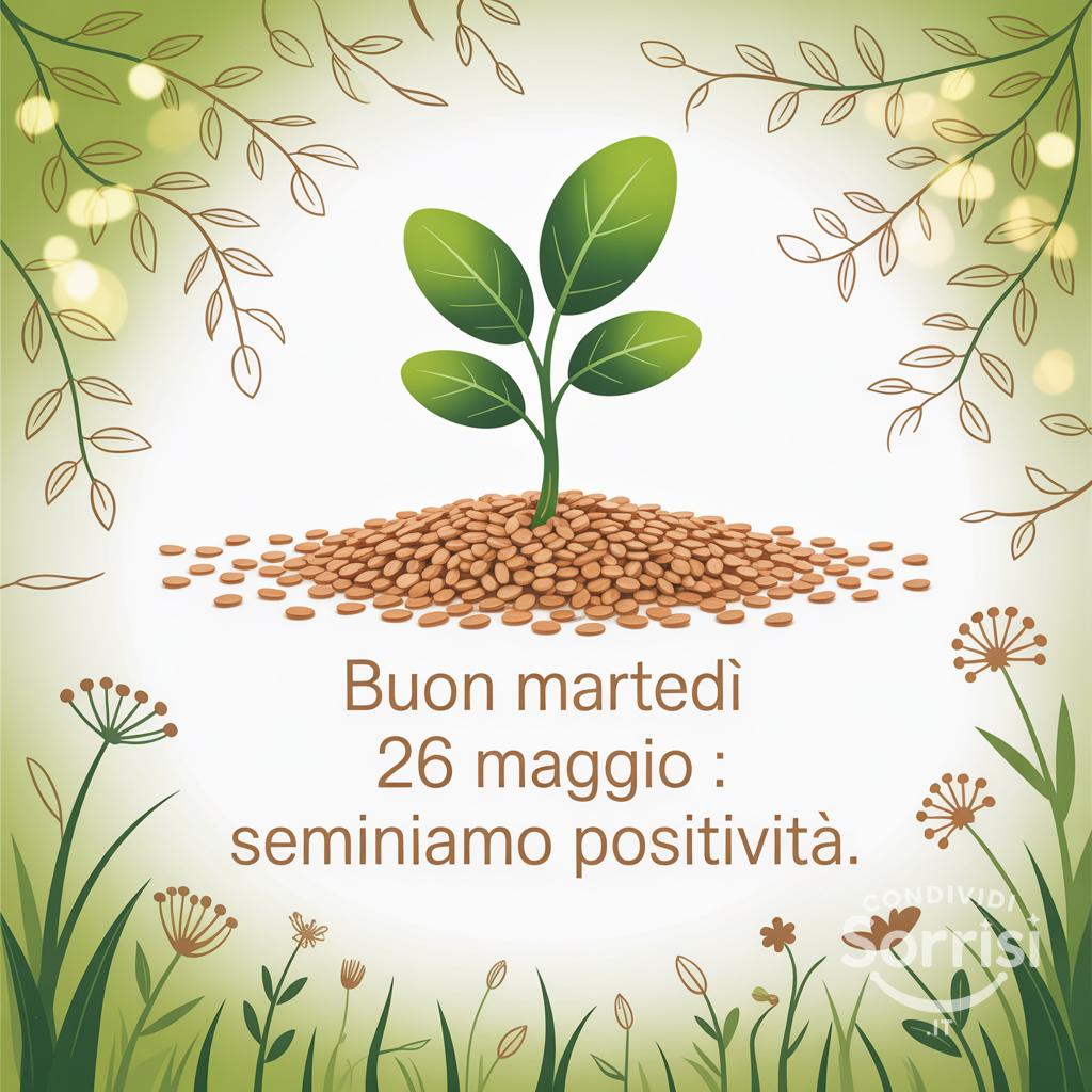 Buon martedì 26 maggio : seminiamo positività.