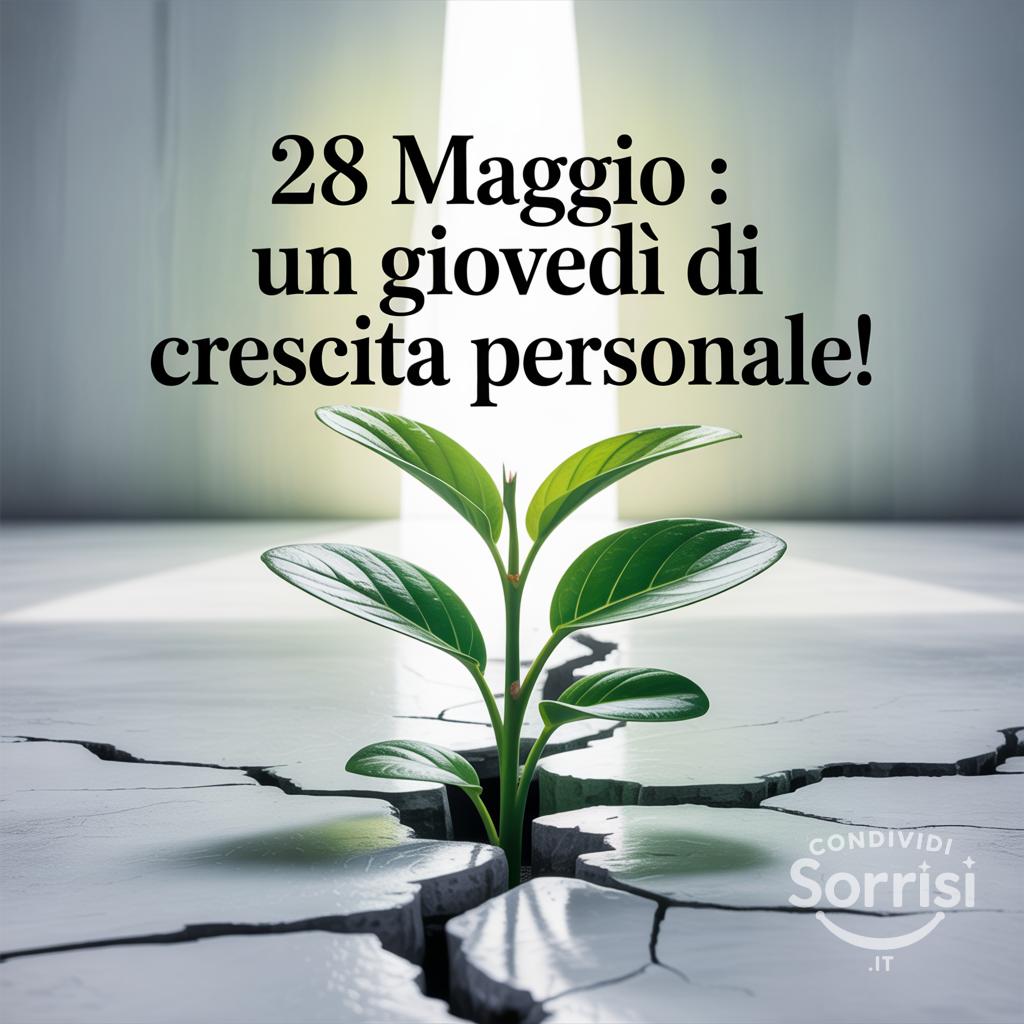 28 Maggio : Un giovedì di crescita personale!