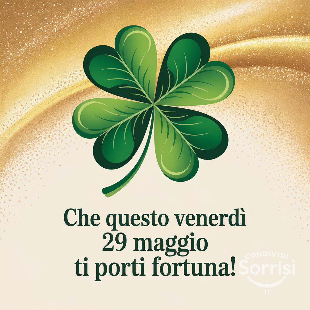 Che questo venerdì 29 maggio ti porti fortuna!