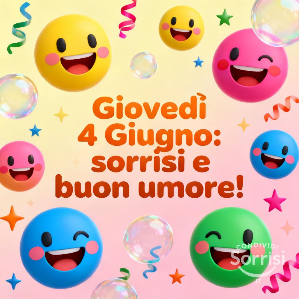 Giovedì 4 Giugno: sorrisi e buon umore!