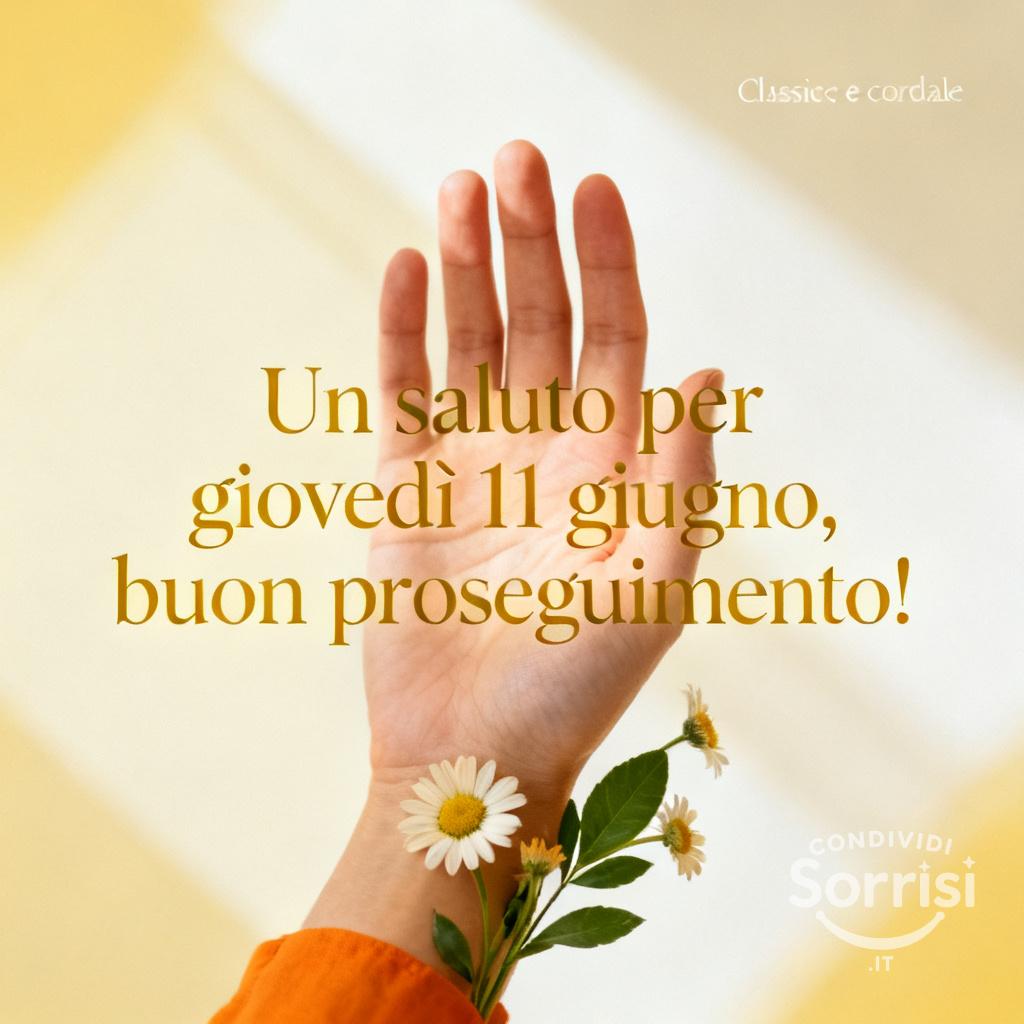 Un saluto per giovedì 11 giugno, buon proseguimento!