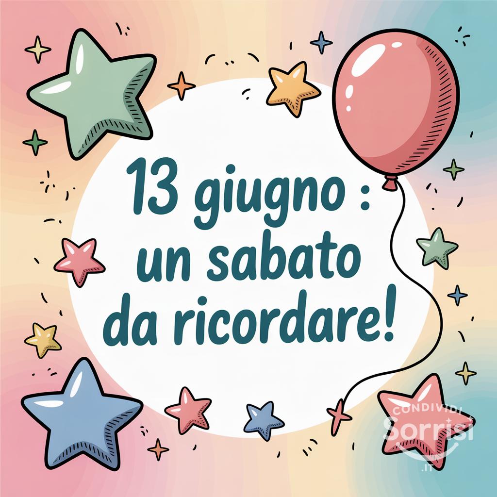 13 giugno : un sabato da ricordare!