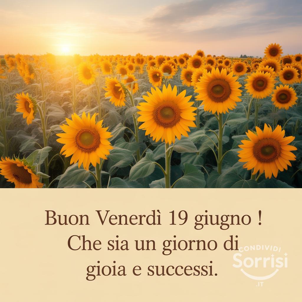 Buon venerdì 19 giugno ! Che sia un giorno di gioia e successi.