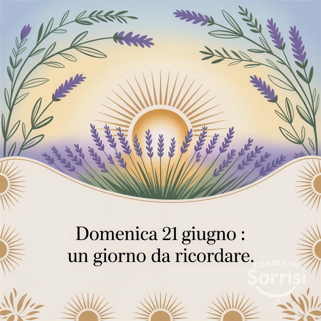 Domenica 21 giugno : un giorno da ricordare.