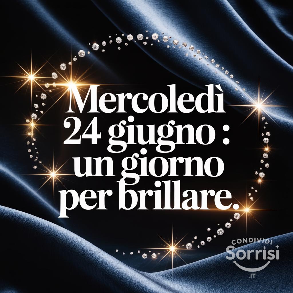 Mercoledì 24 Giugno : un giorno per brillare.