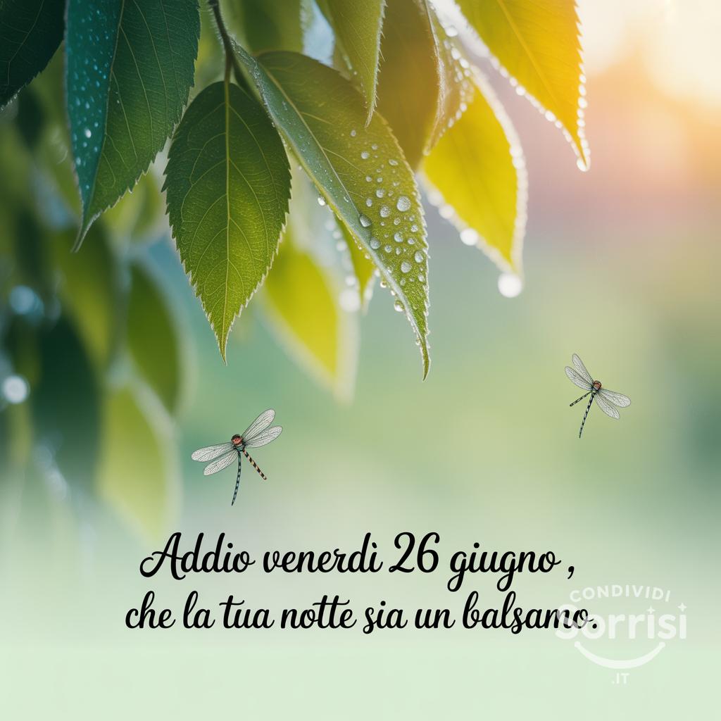 Addio venerdì 26 giugno , che la tua notte sia un balsamo.