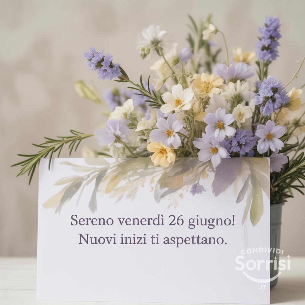 Sereno venerdì 26 Giugno! Nuovi inizi ti aspettano.