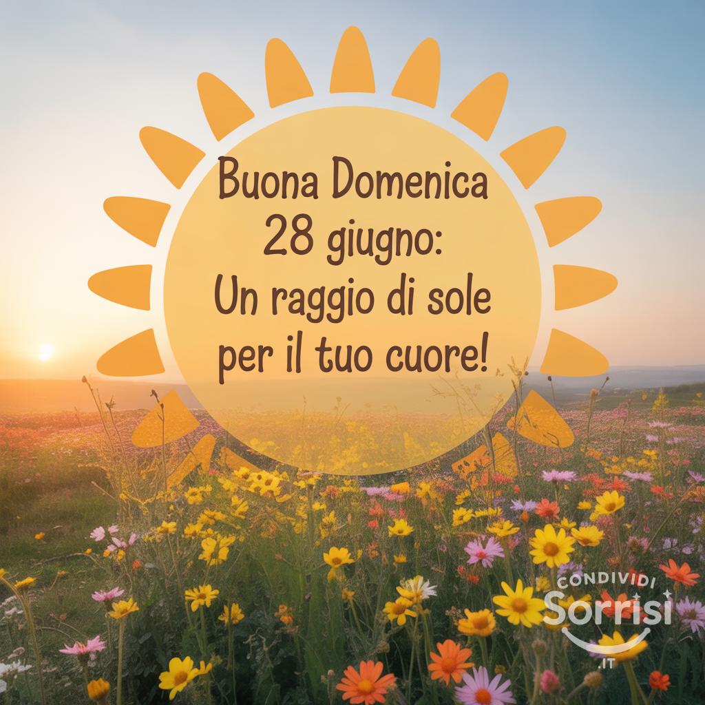 Buona domenica 28 Giugno: un raggio di sole per il tuo cuore!