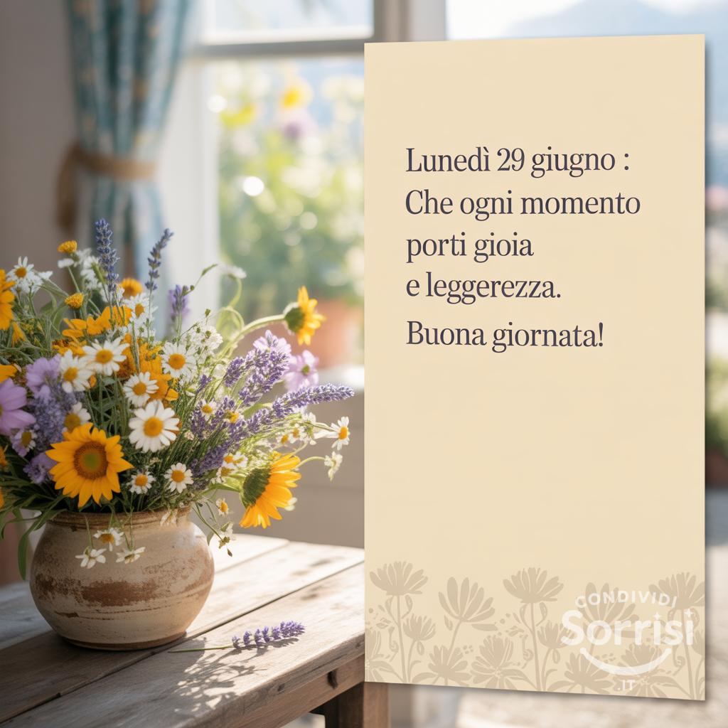 Lunedì 29 giugno : che ogni momento porti gioia e leggerezza. Buona giornata!