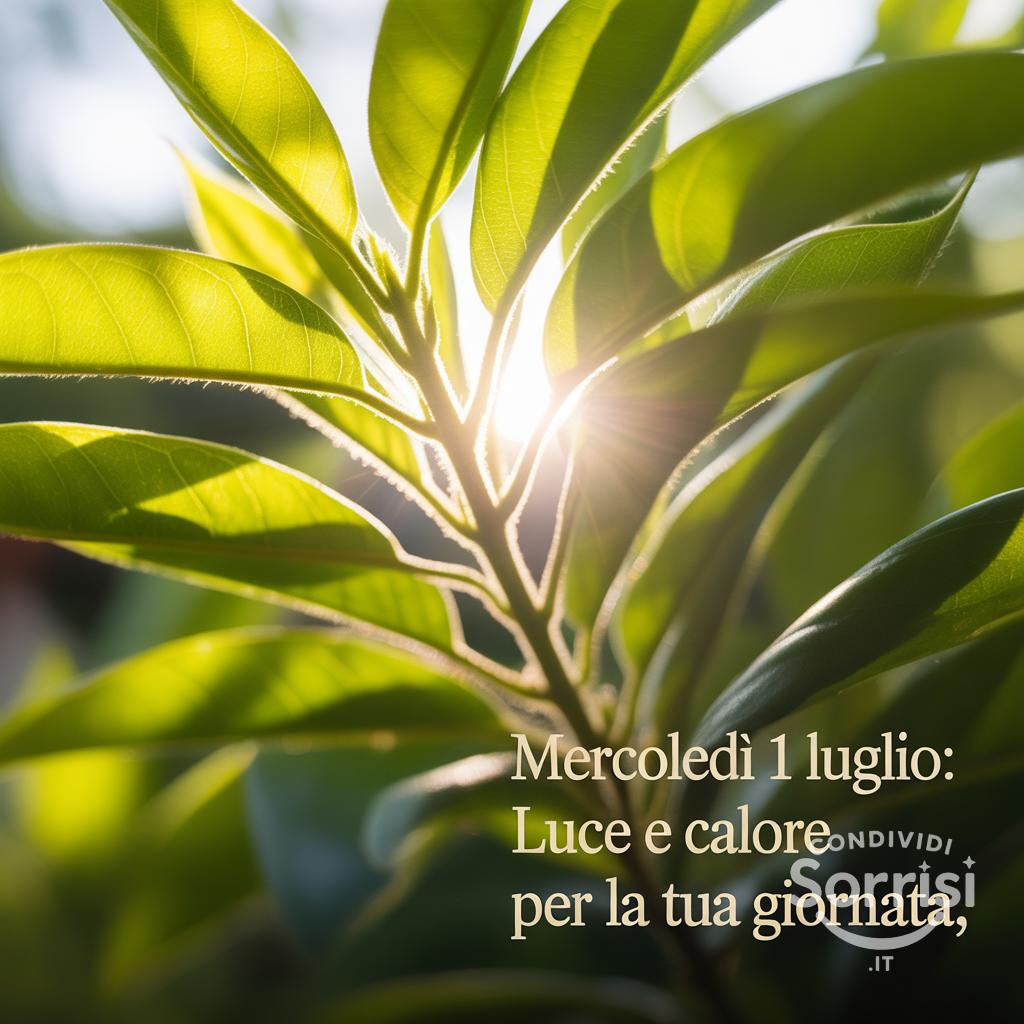 Mercoledì 1 luglio: luce e calore per la tua giornata.