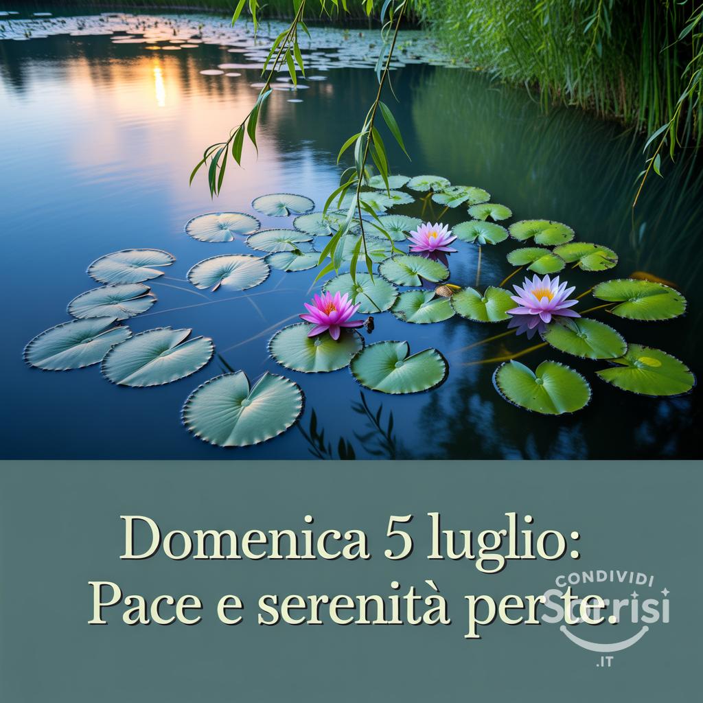 Domenica 5 luglio: pace e serenità per te.