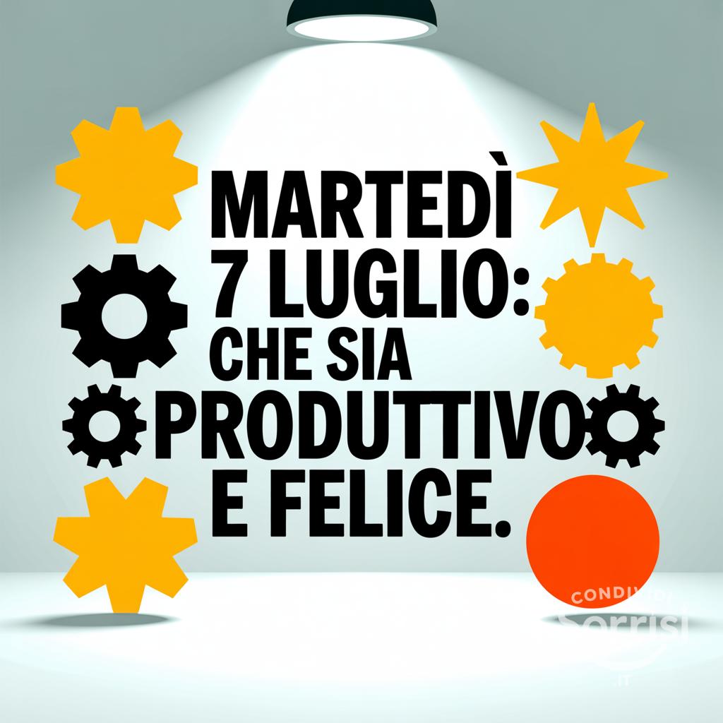 Martedì 7 Luglio: che sia produttivo e felice.