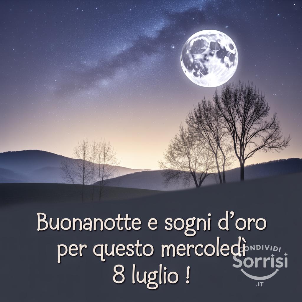 Buonanotte e sogni d'oro per questo mercoledì 8 luglio !
