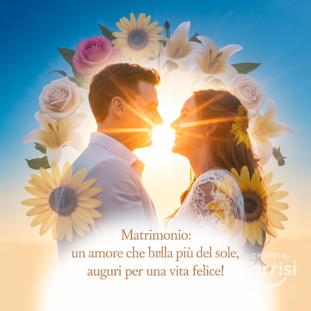 Matrimonio: un amore che brilla più del sole, auguri per una vita felice!